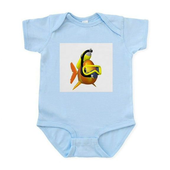 CafePress - Scuba Fish Infant Bodysuit - Baby Light Bodysuit, Size Newborn - 24 Months