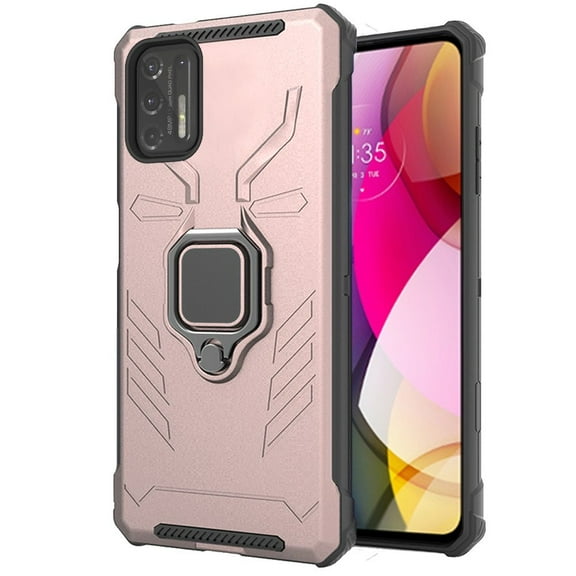 For Motorola Moto G Stylus 4G 2021 Hybrid with Stand Magnetic Ring Kickstand Shockproof Armor Heavy Duty Protective Cover ,Xpm Phone Case [ Rose Gold ]
