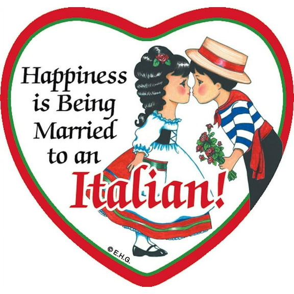 Oktoberfest Haus Multicolor Ceramic Tile Magnet Married to Italian for Home Decor and Fridge Refrigerator Magnet
