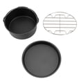 thumbnail image 1 of Cake Barrel Pizza Pan Bread Shelf 8 Inch Air Fryer Accessories Parts, Fryer Accessories Set, For Roasting Air Frying Keep Warm Kitchen, 1 of 8