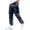 Navy A, variant on BRGZLK Men's Jogging Pants, Work Pants, Loose Fit, Athletic Ankle Cuffs, Multiple Pockets, Drawstring Waistband Pockets, Soft and Comfortable Hiking Pants