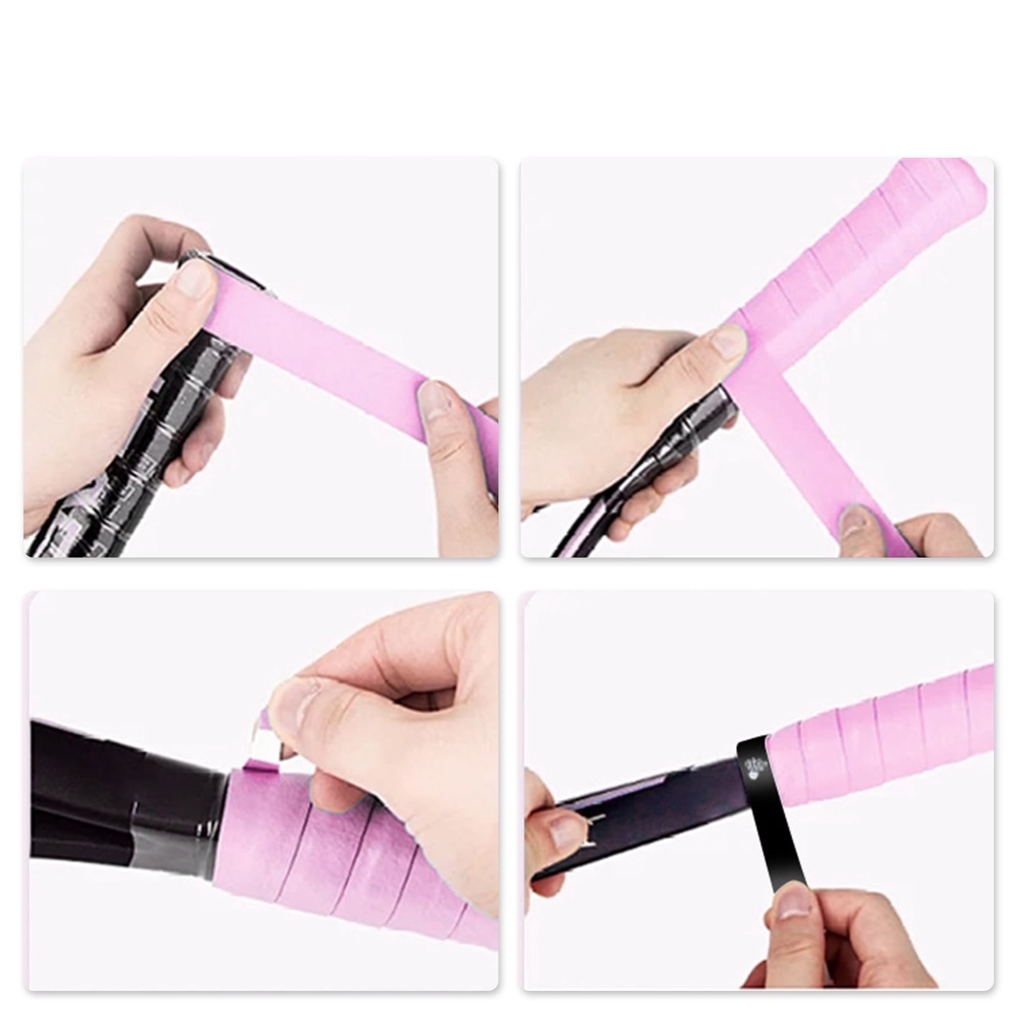 Unique Bargains 2 Pcs Tennis Racket Grip Tape Black