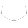 thumbnail image 2 of SZUL Women's 1.50 Carat TW Bezel Set Lab Grown Diamond Station Necklace in 14K White Gold, 2 of 5