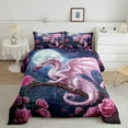 thumbnail image 2 of Jungle Animals 3 Pcs Comforter/Duvet Set,Romantice Pink Flowers Ultra Soft Bed Collection,Dragon Bedding for Room Decor 3 Pcs,Microfiber Breathable,King, 2 of 6