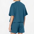 thumbnail image 3 of Wdfiry Women's Athletic Clothing Sets Solid Color T Shirts and Sweat Shorts Gym Sets Lightweight Womens Summer Workout Sets, 3 of 6