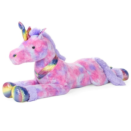 Best Choice Products 52in Giant Plush Unicorn Stuffed Animal w/ Large Sparkly Details, Rainbow Fur