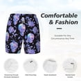 thumbnail image 6 of Picia flower Skull crystal pattern Mens Swim Trunks with Compression Liner Stretch Beach Shorts Quick Dry with Zipper Pockets No-Chafing Board Shorts-3X-Large, 6 of 9