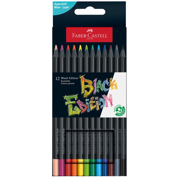 Faber-Castell Édition Noire 12 Crayons de couleur