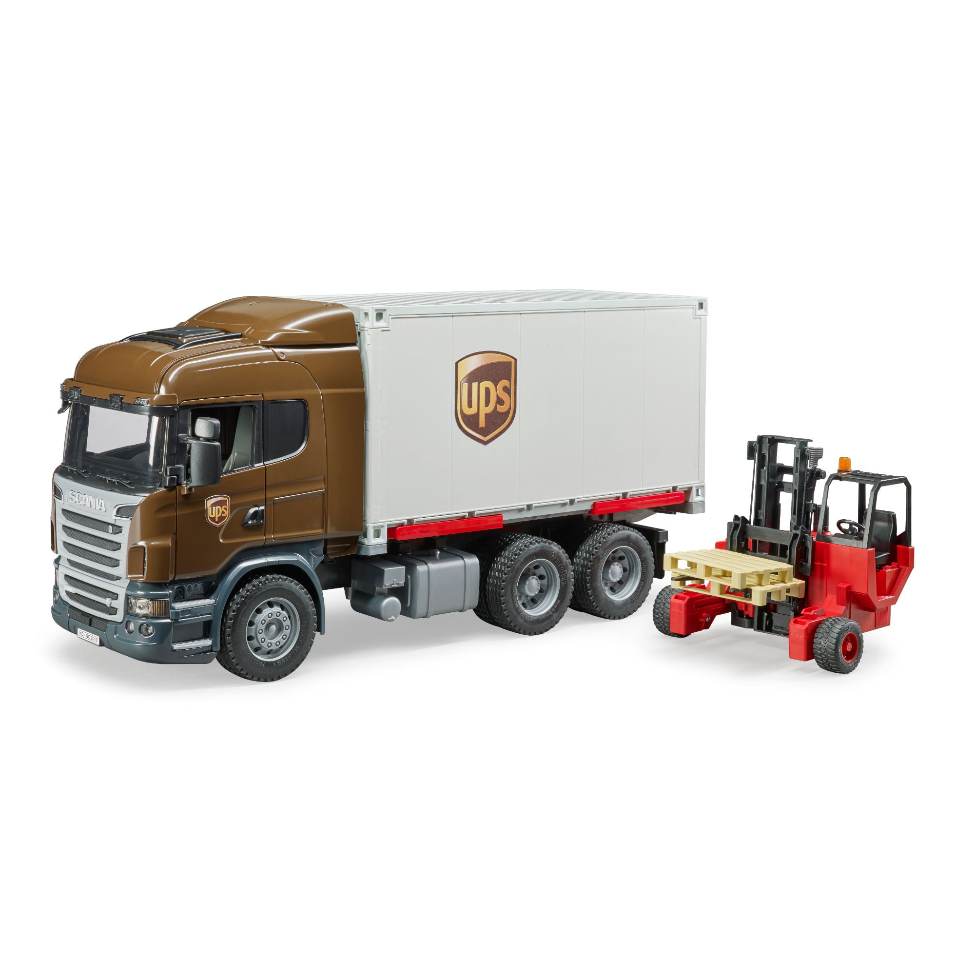 Bruder 02828 Mack Granite UPS Logistics Truck With Forklift Lights & Sound 1 16 for sale online 