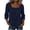 #0003-Navy, variant on Women's Lace 3/4 Sleeve Tunic Tops Loose Fit Crewneck T Shirts Eyelet Flowy Babydoll Peplum Top Summer Boho Blouses