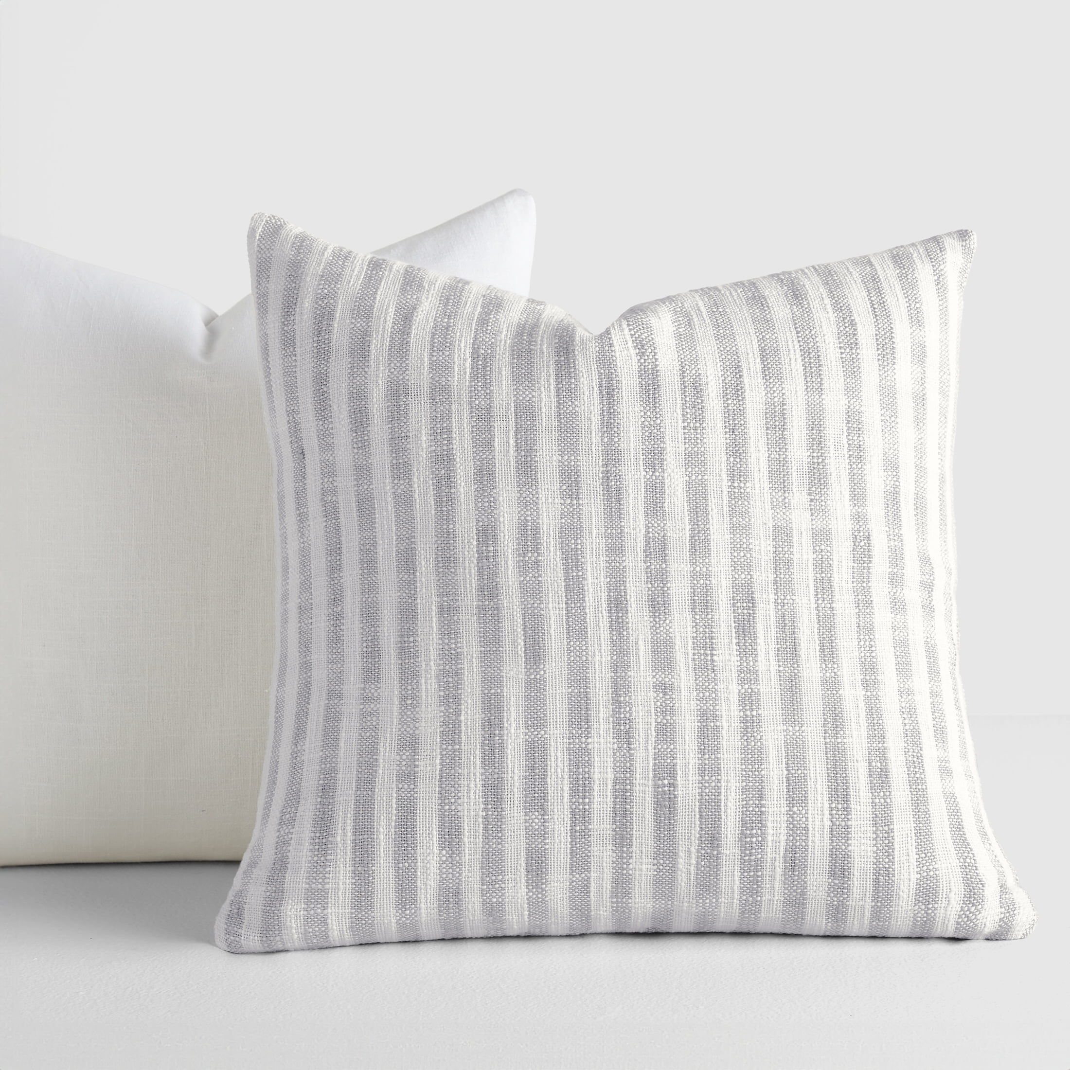 2-Pack Decor Throw Pillows in Yarn-Dyed Bengal Stripe / Solid Patterns by Comfort Canopy