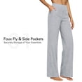 thumbnail image 2 of GZWYHT Womens Cotton Linen Pants，Loose Sweatpants Casual Plus Size Trouser High Waist Yoga Pants With Pockets Work Sweatpants Casual Lounge Loose Stretch Dress，Gray S, 2 of 7