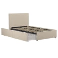 Novogratz Kelly Upholstered Bed with Storage, Ivory Linen, Twin