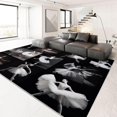 thumbnail image 4 of Black Area Rug Ballet Girl 6x9ft Non-Slip Carpet, Printed Pattern Carpet for Living Dining Room Dorm Room Bedroom Home DéCor Washable Rugs, 4 of 8