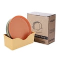 thumbnail image 1 of Reusable Plastic Plates Set Of 9 Dishwasher & Microwave Safe Plastic Dinner Plates Lightweight Plates For Kitchen Everyday Plates For Camping (6 Inch) 15X15Cm Utility, 1 of 7
