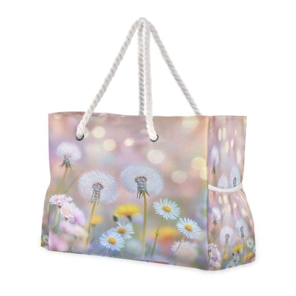 DIXRUYEE Beach Cooler Travel Tote Bags Beach Bag Fashion Floral Fantasia Printed