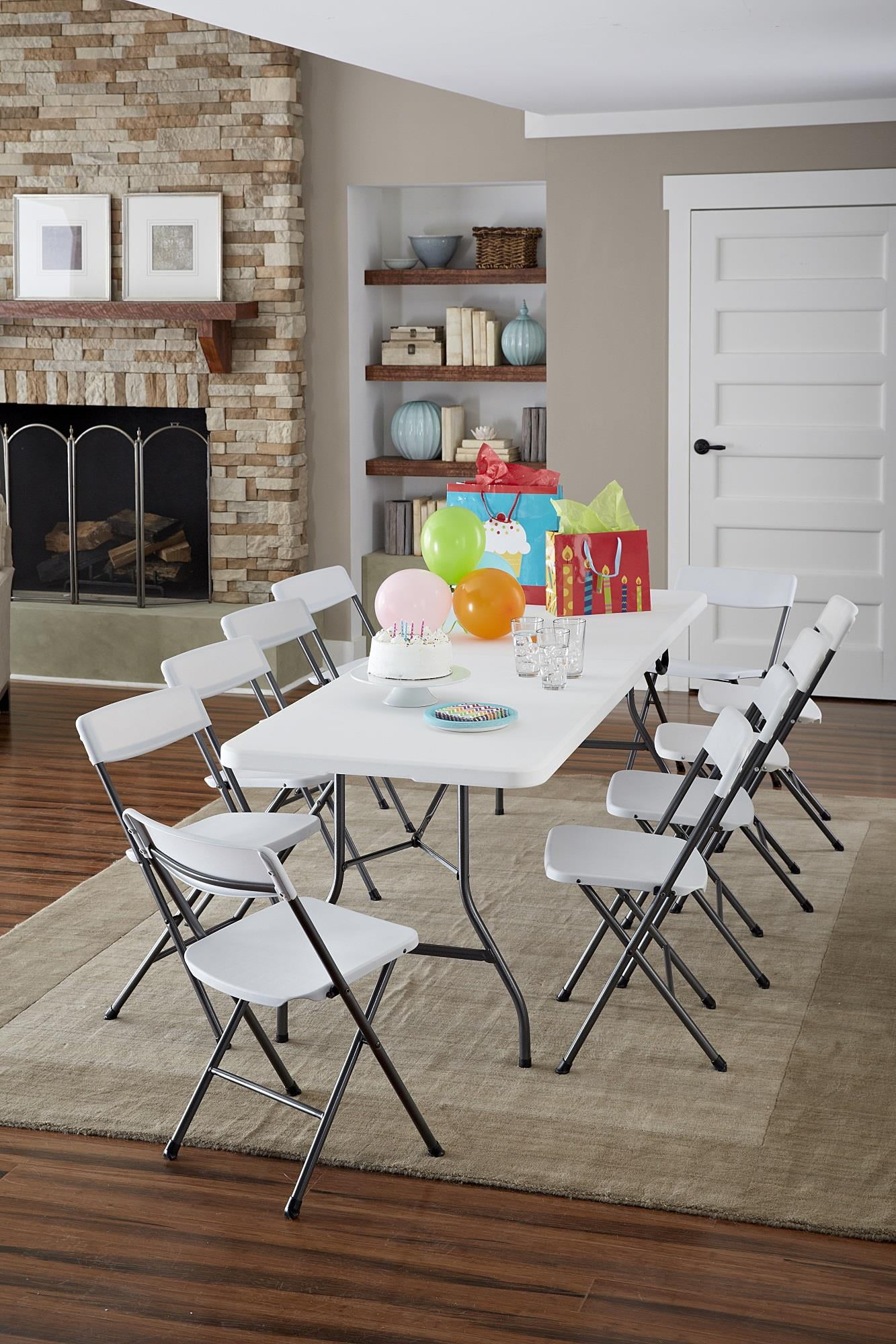 Cosco 8 Foot Centerfold Folding Table White