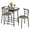 Brown, variant on 3-Piece Dining Room Table Set, Kitchen Table & Chair Sets for 2, Compact Table Set w/Steel Legs, Built-in Wine Rack for Breakfast Nook, Small Space, Apartment, Black, 31.5x21x29" (LxWxH)