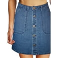 thumbnail image 3 of Lexi Women's Super Comfy Perfect Fit Stretch Denim Skirt, 3 of 5