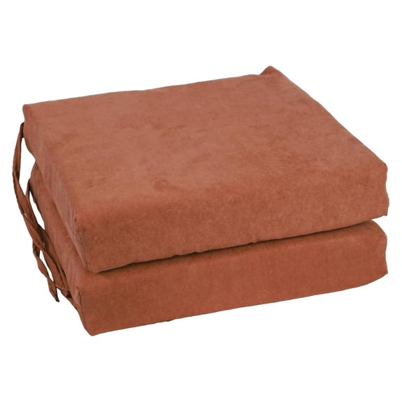 Blazing Needles Indoor 16" x 16" Microsuede Chair Cushion, Spice