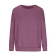 thumbnail image 4 of Patlollav Womens Plus Size Solid Long Sleeve Blouse Tops Round-Neck Shirts, 4 of 7