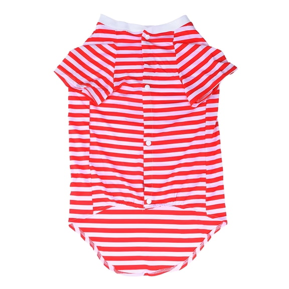 TELOLY Large Dog Striped T Shirt Oversized Breathable Cotton Vest for Medium to Large Dogs (Red and White Dog Shirts) - Size M