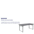 thumbnail image 4 of Flash Furniture Mills 4-Foot Height Adjustable Bi-Fold Dark Gray Plastic Folding Table with Carrying Handle, 4 of 12