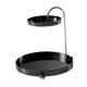 thumbnail image 4 of Estante de almacenamiento de 2 niveles, organizador de cocina con rotación de 360 ​​grados, para baño Negro, 4 of 9