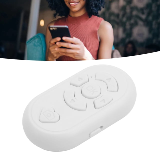 Phone Remote Control, Wireless Shutter BT4.0 32.8ft Range for Selfie Page Turning App with Type C Charging Cable
