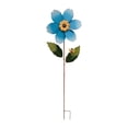 thumbnail image 2 of Decoración de jardín exterior de hierro con inserción de flores y pétalos giratorios, metal resistente a la intemperie, incluye estacas para suelo para paisajismo en patio, jardín y balcón., 2 of 6