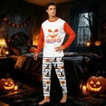 thumbnail image 5 of Halloween Pajamas, Halloween Matching Family Pajamas White Pumpkin Print Long Sleeve 2 Piece Pj Set Holiday Sleepwear Nightwear Loungewear Festive Family Photos, 5 of 5
