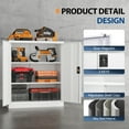 thumbnail image 4 of Fesbos Metal Storage Cabinet with 2 Adjustable Shelves, Steel Counter Cabinet with Lockable Doors for Home Office Warehouse Garage, 4 of 9