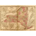 thumbnail image 2 of Vintage Maps 14x11 Black Ornate Wood Framed with Double Matting Museum Art Print Titled - New York 1862, 2 of 4