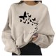 thumbnail image 1 of Gibobby Mujeres S Sudaderas con capucha Sudaderas para mujer Cuello redondo corto Manga larga Estampado suelto Top Camisa （Beige， XL), 1 of 5
