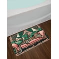 thumbnail image 2 of Ambesonne Leopard Bath Mat, Monsteras Wild Cat Lounge, 30.2" x 20", Pink and Jade Green, 2 of 3