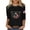 Black, variant on Women's American Flag Graphic Pullover T-shirt 3/4 Sleeve Tops July 4th T-Shirt Casual Holiday Outdoor Roomy Tops