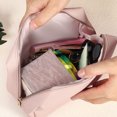 thumbnail image 3 of Unique Bargains Small Portable Travel Cosmetic Bag for Women Zipper PU Leather Makeup Bag Suitable for Lipstick Pink, 3 of 7