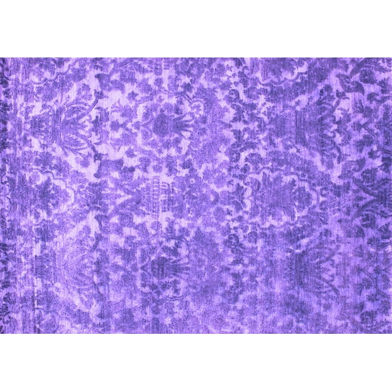 Ahgly Company Indoor Rectangle Abstract Purple Contemporary Area Rugs, 7' x 10'