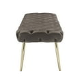thumbnail image 4 of Nicole Miller Shiloh Velvet Bench Diamond Button Tufted Metal Round Tapered Legs, 4 of 10