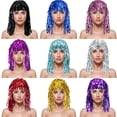 thumbnail image 4 of Daznico Colorful Fringe Hair Hat for Party with Glittery Streamers,Mardi Gras Clothing,One Size, 4 of 4