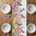 thumbnail image 4 of Spring Floral Short Table Runner 36 Inches Long, Summer Birds Botanical Fence Cotton Linen Table Runners Dresser Scarves, Fabric Tabletop Scarf Furniture Cover for Home Dinner Party Decor 13"x36", 4 of 8