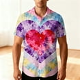 thumbnail image 4 of Stamzod Men's Short Sleeve Button Down Shirt Summer Lover Heart Beach Shirts Casual Oversized Hawaiian Shirt for Men Multicolor XXXL, 4 of 9