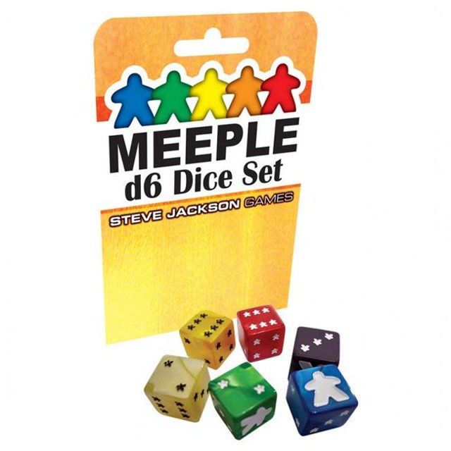 Steve Jackson Games SJG5940B Ensemble de dés Meeple D6, Vert