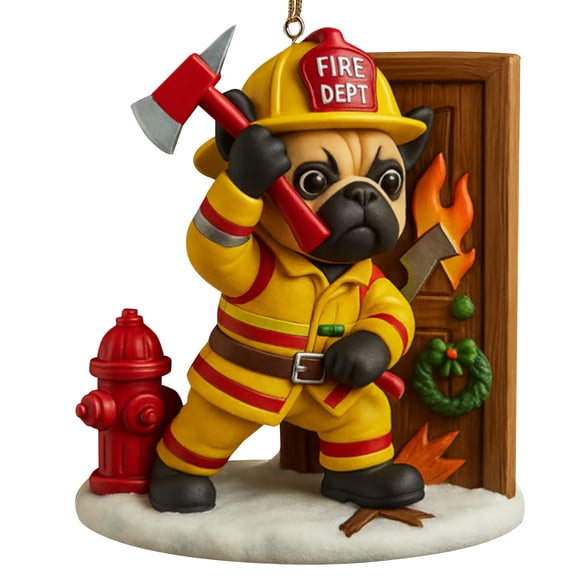 2025 Firefighter Christmas Statue Decorations, Figurine Home Tabletop Decorations,Festive Firefighter Ornaments for Decorating Christmas Trees,Gifting to Firefighters, Colleagues or Loved Ones,C