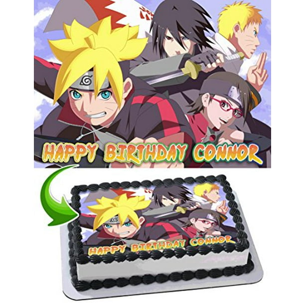Boruto Naruto Next Generations Edible Cake Topper Personalized Birthday 1 4 Sheet Decoration Custom Sheet Birthday Frosting Transfer Fondant Image Walmart Com