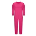 thumbnail image 5 of Womens Pajama Sets 3/4 Sleeve V-Neck Tops and Elastic Waist Long Pants with Pockets 2 Piece Sets for Women Comfy Homewear Loungewear, 5 of 8