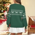 thumbnail image 2 of NAYTOAO Women Christmas Bow Sweater Long Sleeve Knit Tops Crew Neck Jumper Pullover Plus Size Fall Winter Outfit, 2 of 6