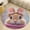 Flannel-2, variant on Cute Kitten with Flower Round Area Rugs for Bedroom Living Room, 4FT Soft Comfy Indoor Circle Carpets, Floor Mat