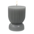 thumbnail image 4 of Better Homes & Gardens Unscented Ribbed Pillar Candle, 3x4 Inches, Gray, 4 of 5