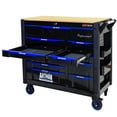 thumbnail image 4 of ARTMAN 12-Drawer Rolling Tool Cabinet with Wooden Top – Heavy-Duty Steel Cart, Ball-Bearing Drawers & Locking Wheels for Workshop/Garage (Black & Blue), 4 of 16